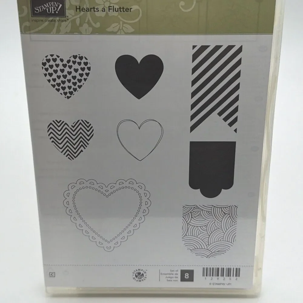 Stampin' Up ! Hearts a Flutter Stamp Set #129252 Retired Love valentines banner